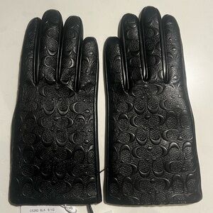 Coach Black Tech Leather Gloves